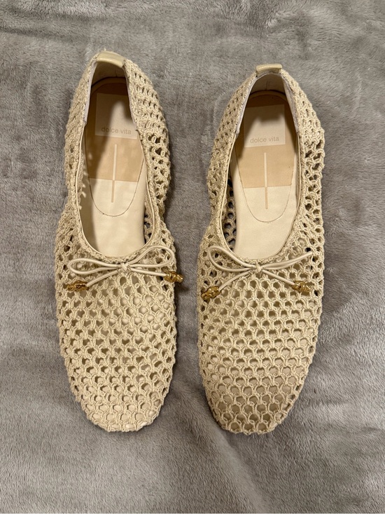 Dolce Vita Shoes - Dolce Vita Cream Kaylyn Crochet Ballet Flats with Bow